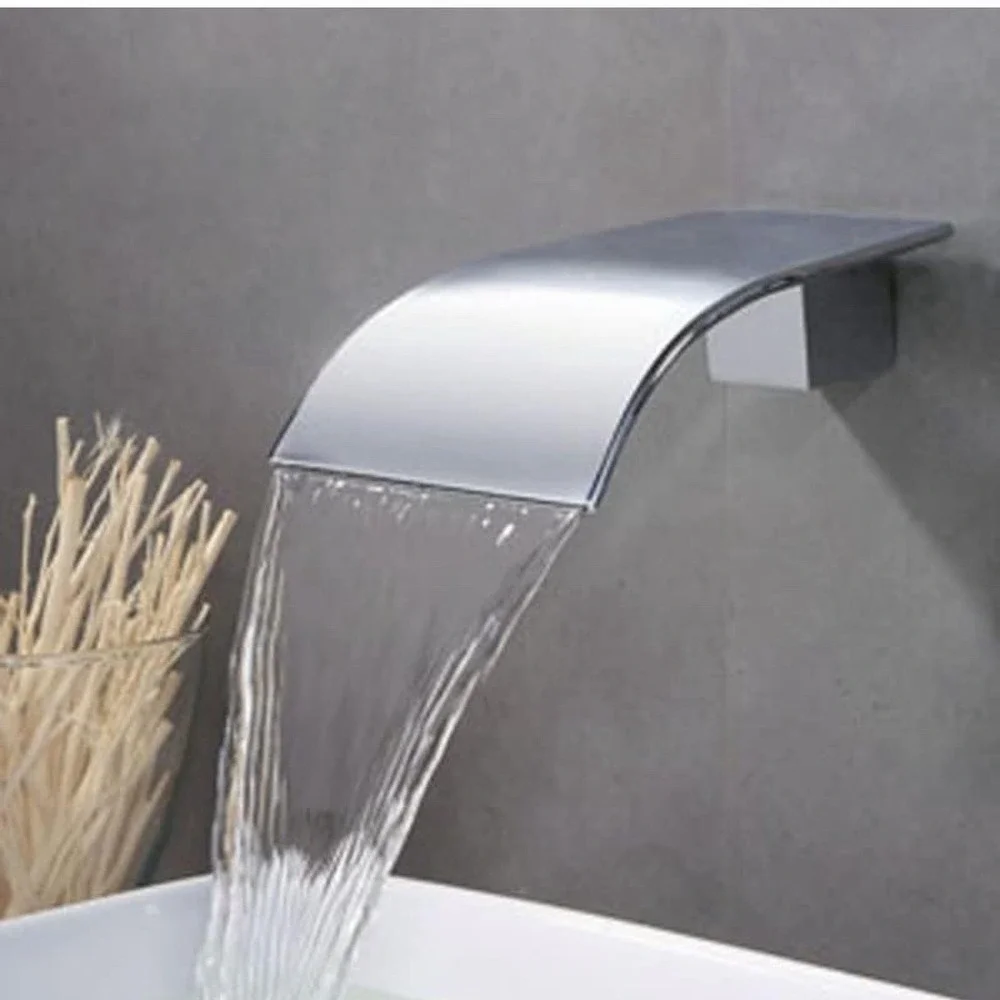 High Flow Tub Spout Wall Mounted Bathtub Faucet Filler Waterfall Spout for Ba...